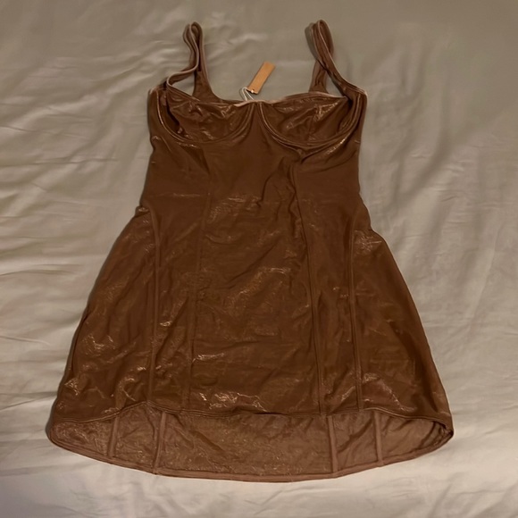 skims glissenette corset dress Skims Glissenette Corset Dress - Brown